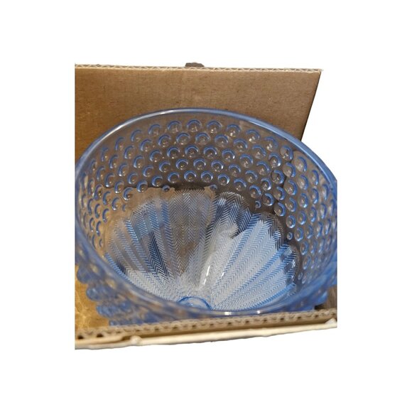 Gorham Emilys Attic Collection Egg Covered Dish Blue Glass 10" Tall Made In Germ - Picture 6 of 10